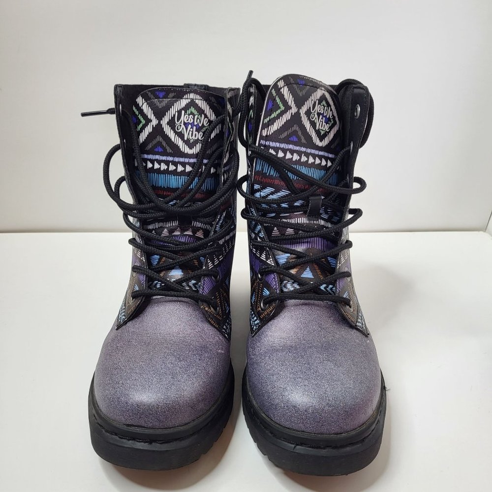 Yes We Vibe Bohemianism Boots‎ Purple Unisex Men's US Size 7.5 Women's US Size 9